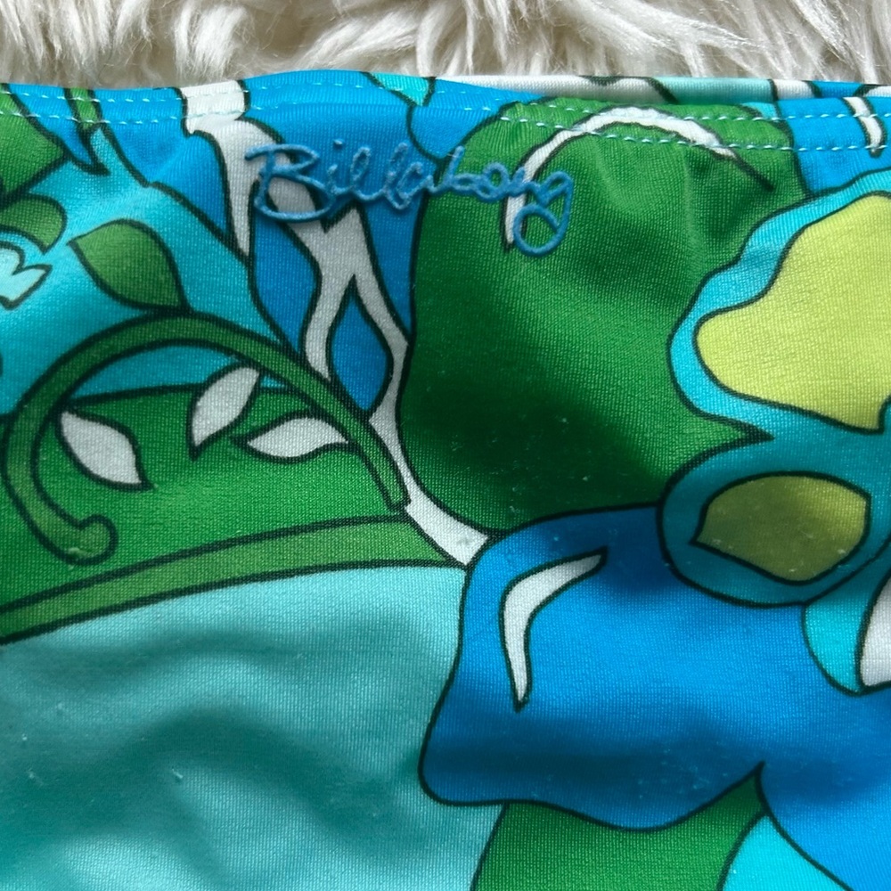 Y2K Billabong Blue & Green Flower Bikini Sz Medium - Picture 5 of 8